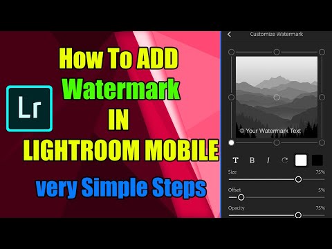 how to add a watermark in lightroom mobile